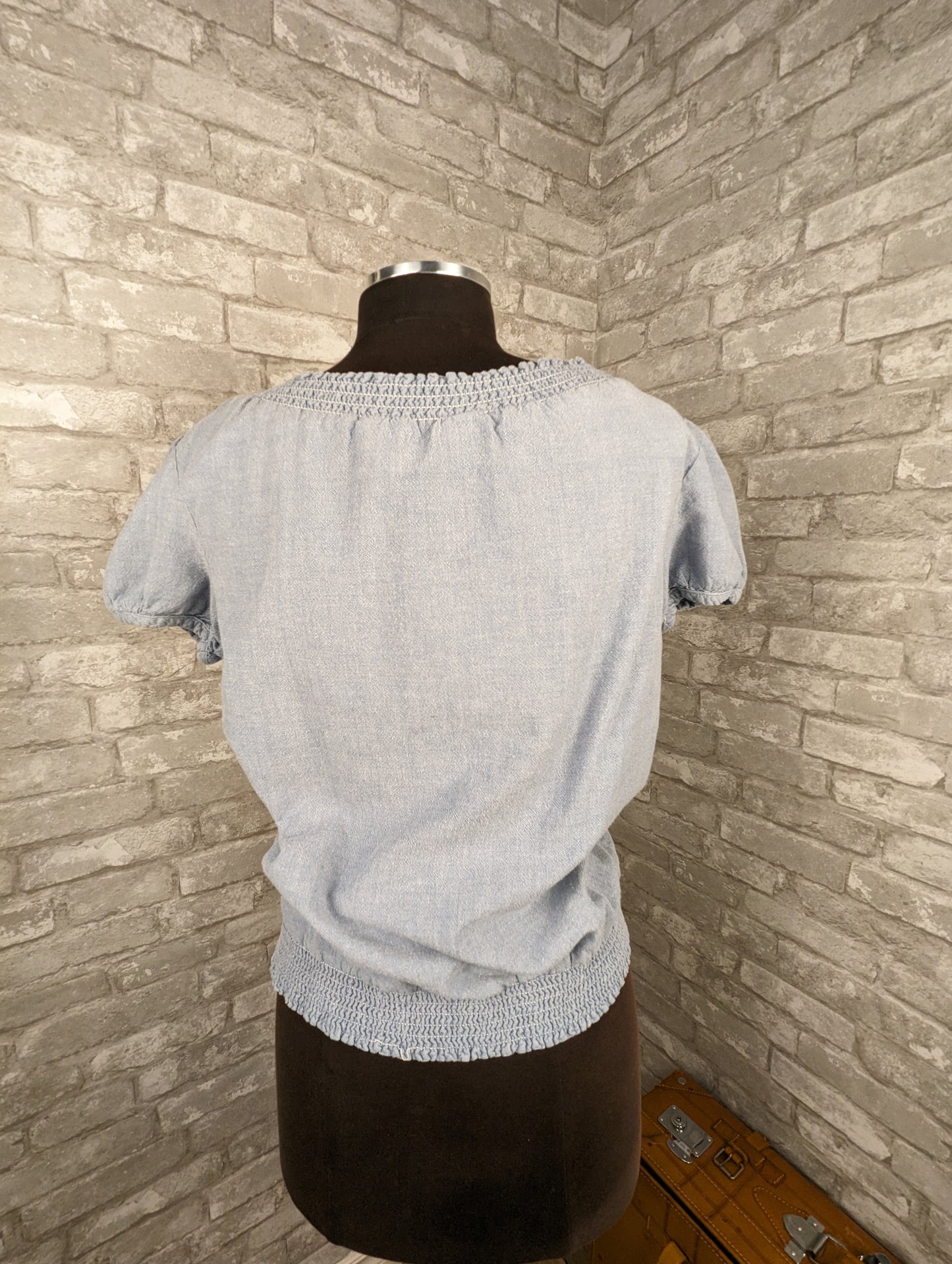 Chambray paysane blouse