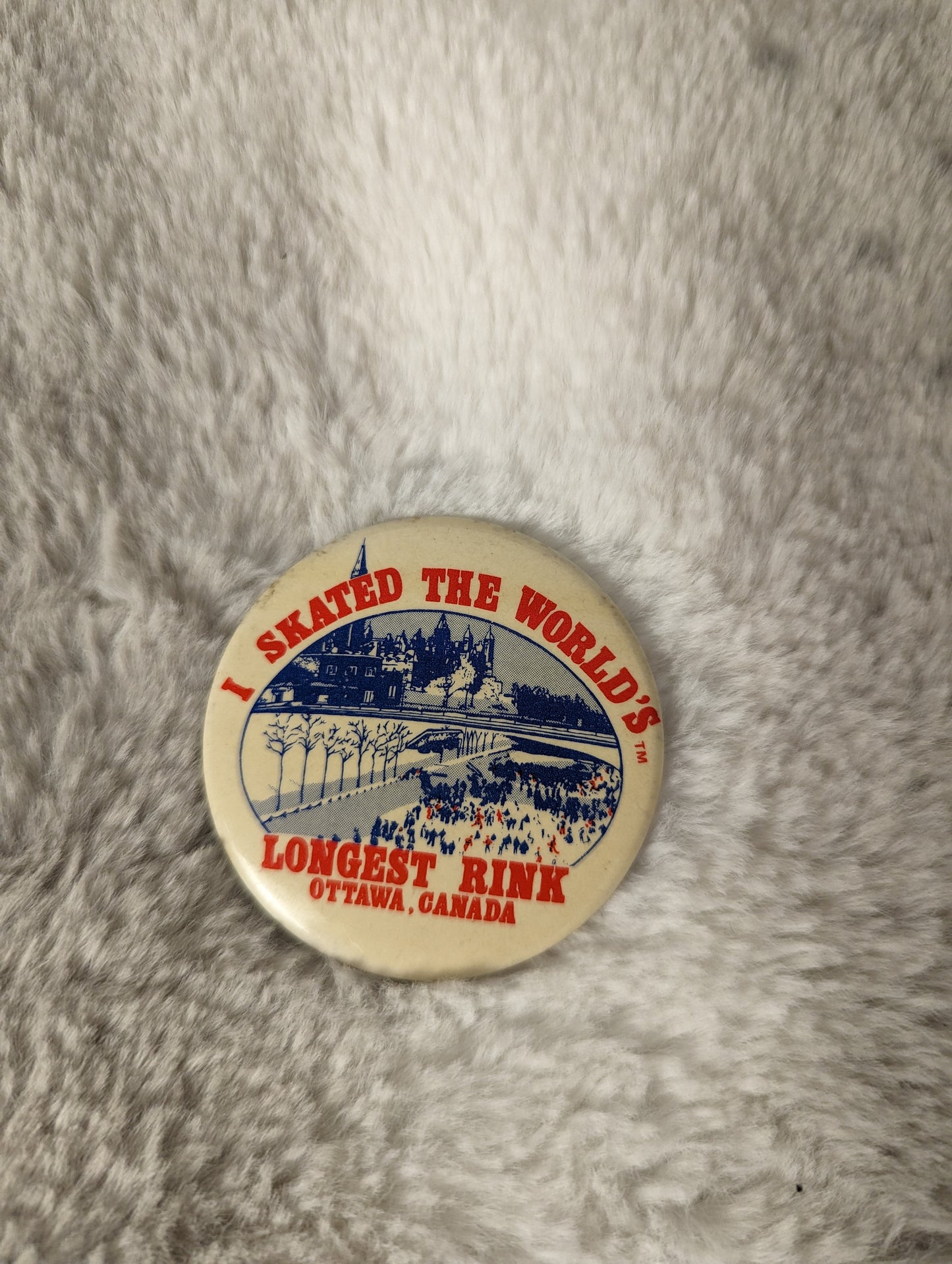 I Skated The World's Longest Rink Rideau Canal, Ottawa, Ontario Vintage button