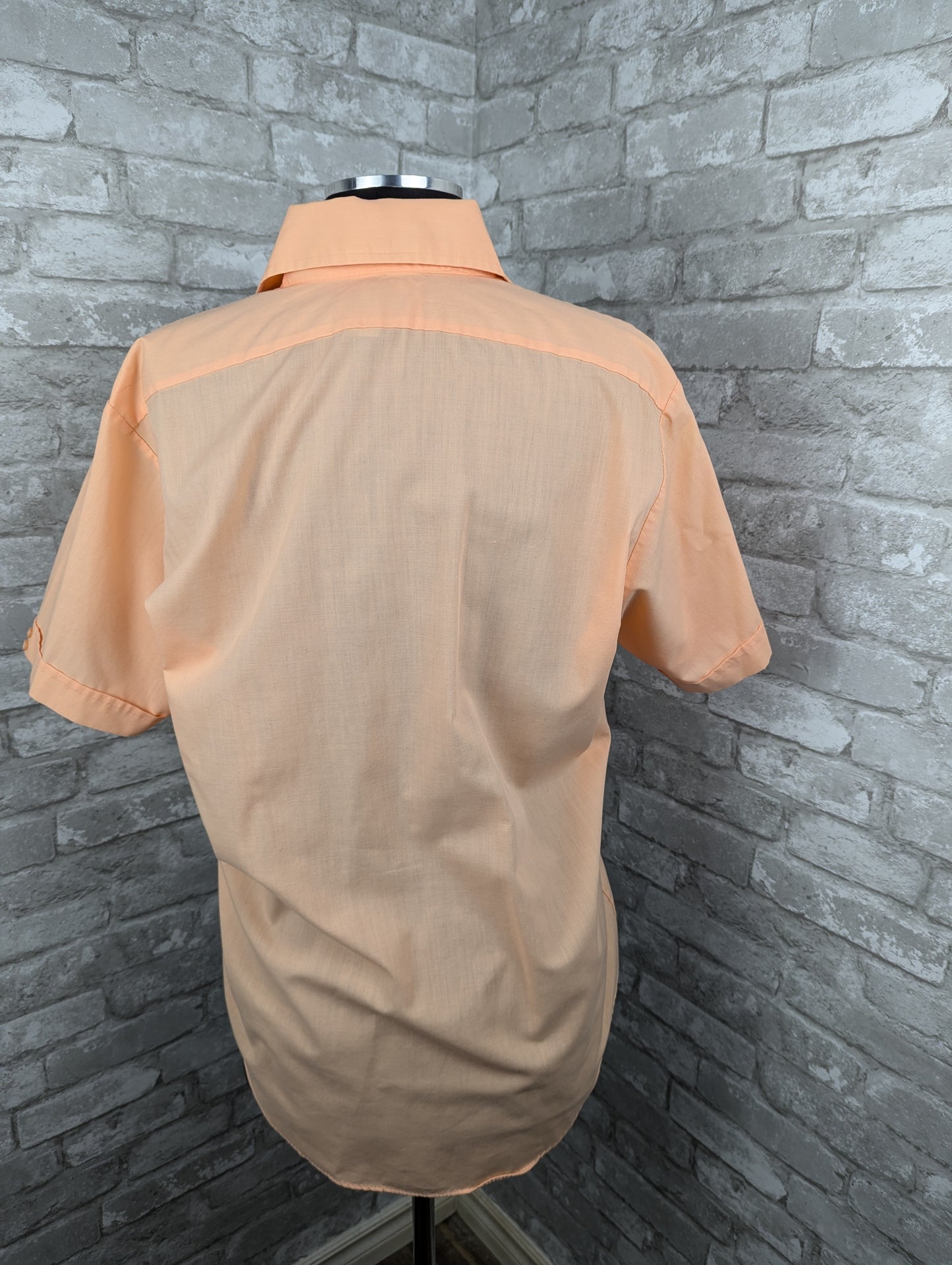 Vintage short sleeve Lucerne peach men's shirt