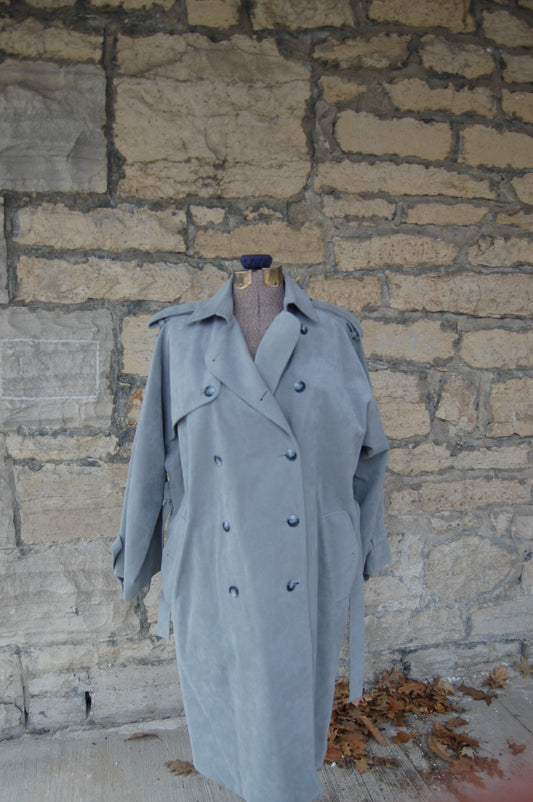 Roga Paris suede grey trench jacket