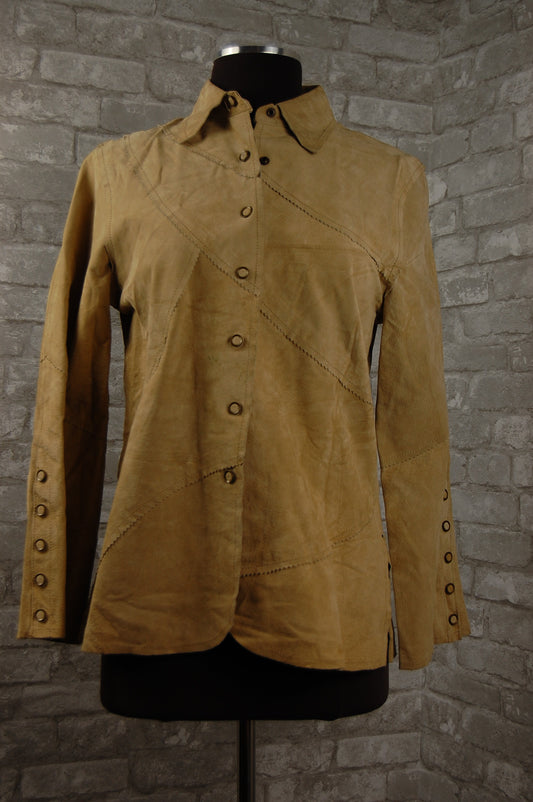 Vintage long sleeve suede shirt