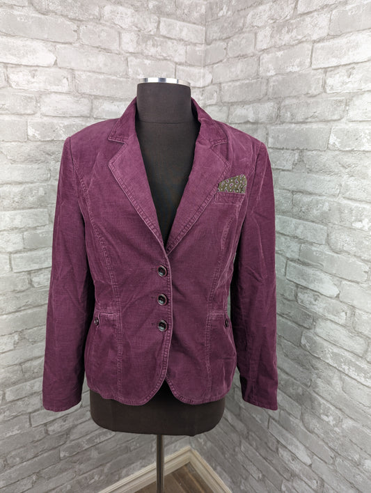 Vintage 90s eggplant corderoy blazer jacket