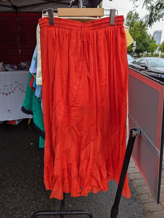 Burnt orange paysane boho skirt