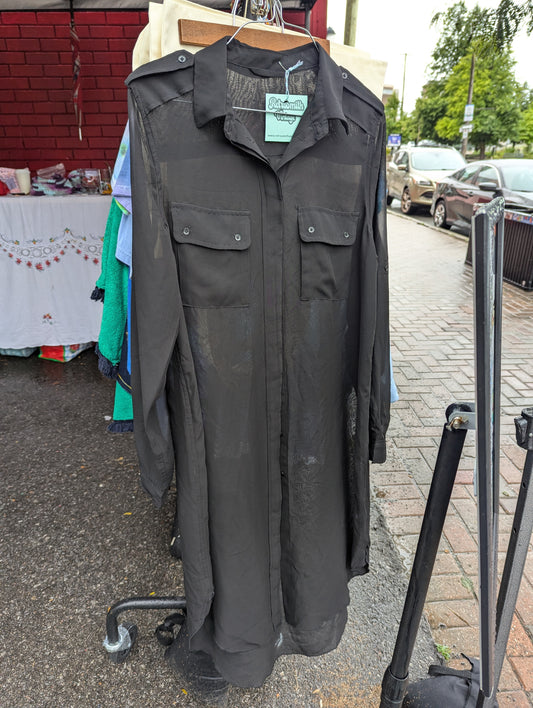 Sheer maxi length black shirt