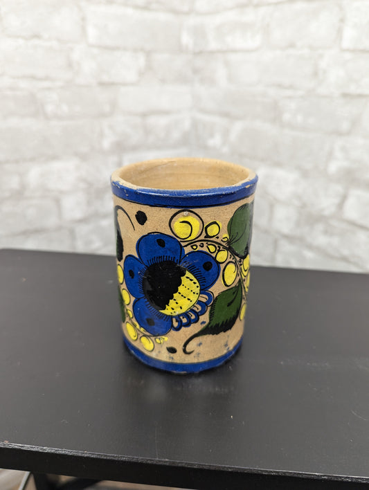 Vintage hand painted ceramic mug from Mexico