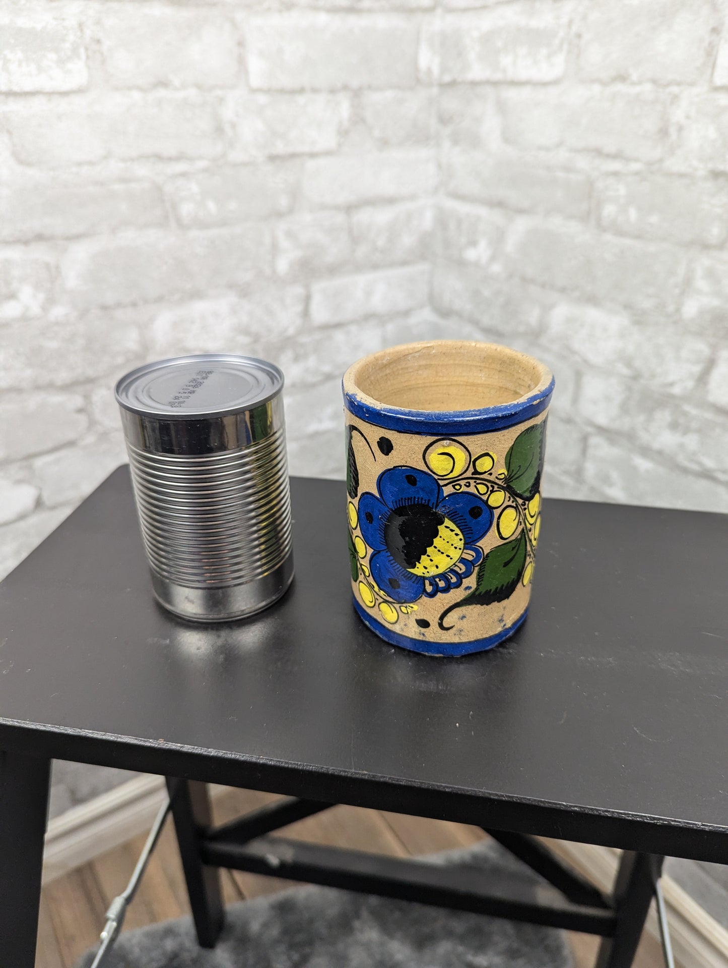 Vintage hand painted ceramic mug from Mexico