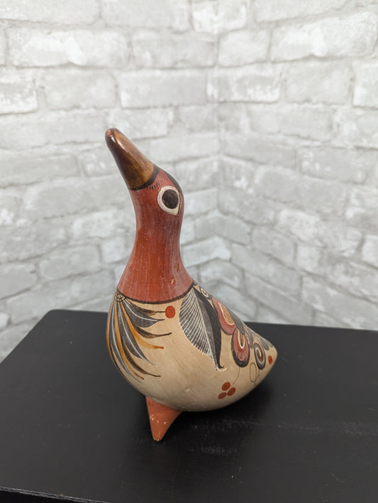 Vintage hand painted clay duck