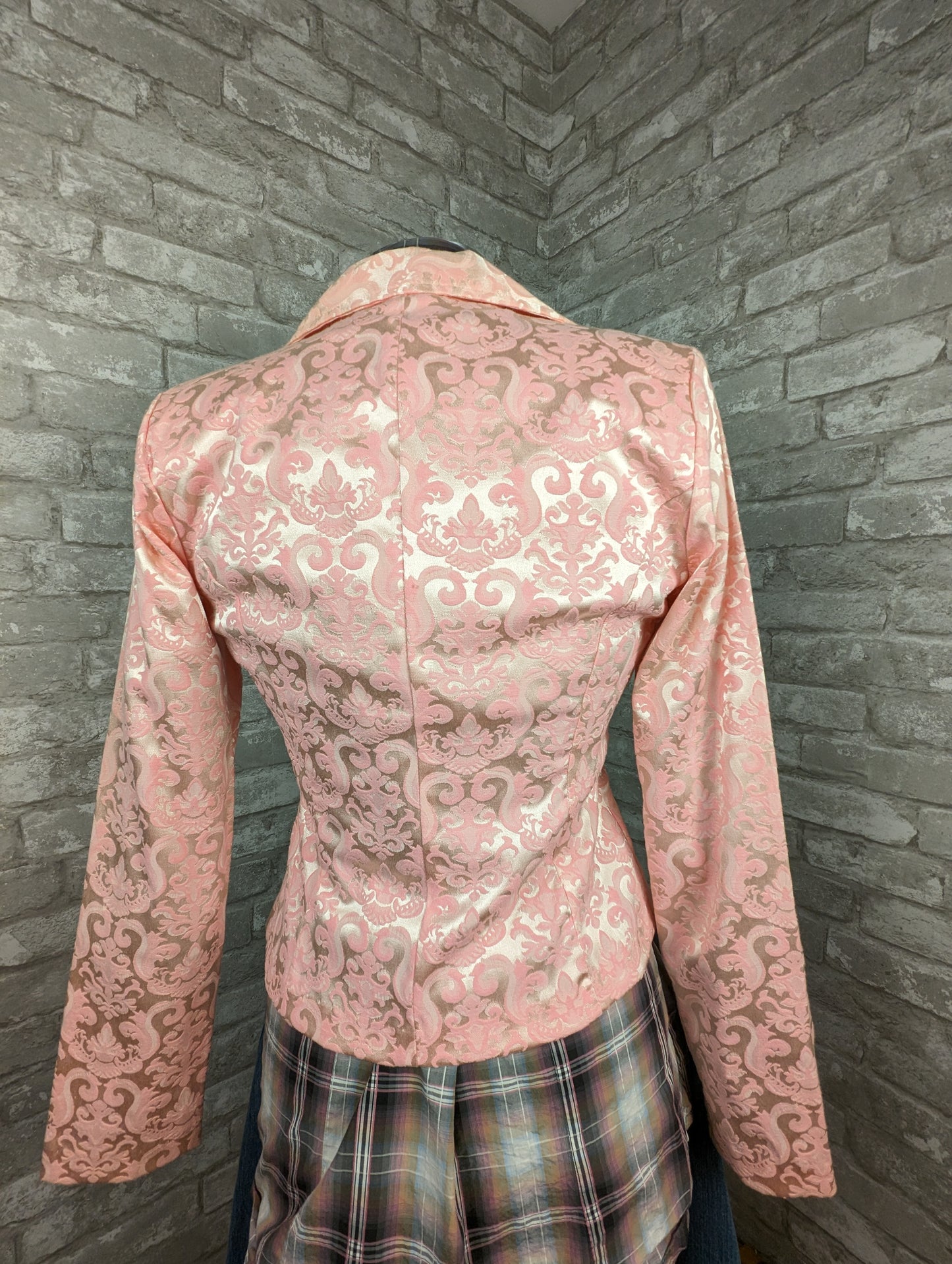 Vintage Pink brocade blazer jacket