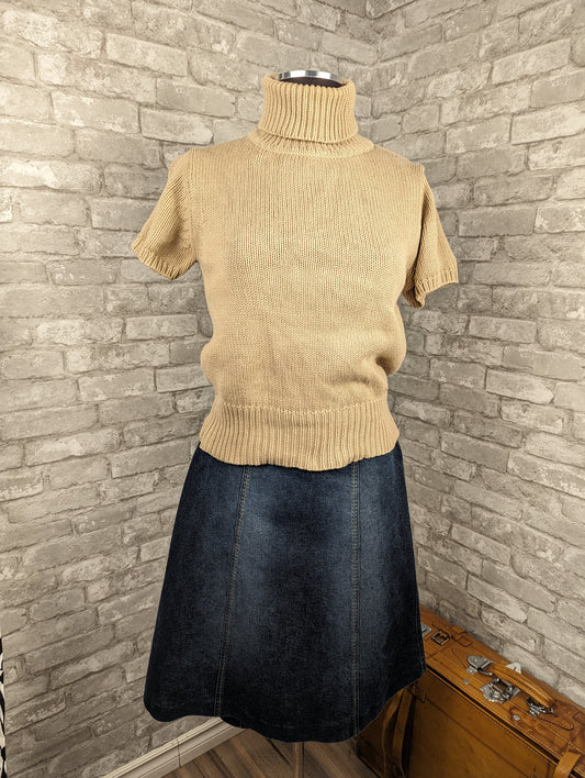 Vintage short sleeve turtleneck sweater