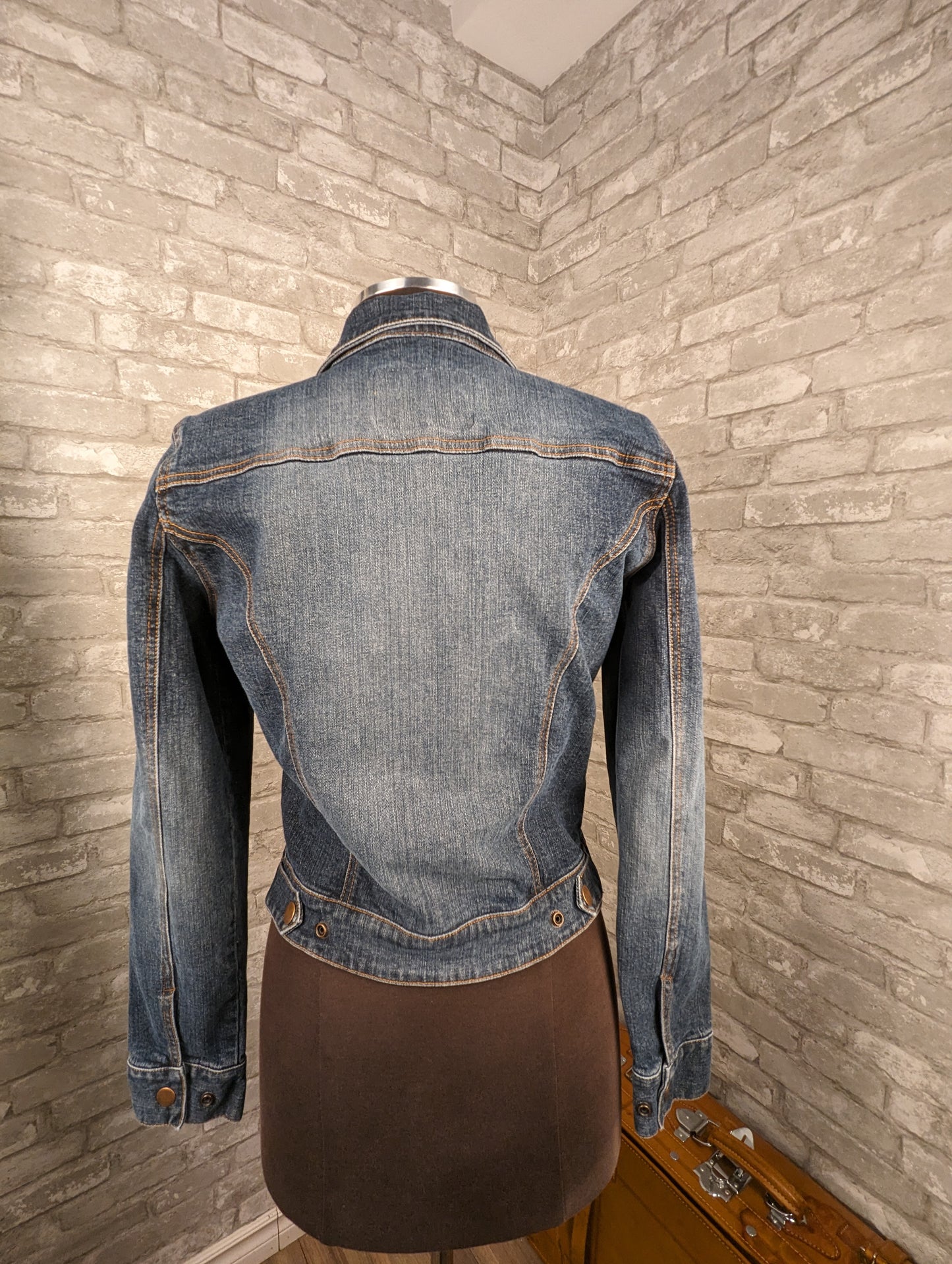 Zippered moto Jacob Y2K jean jacket