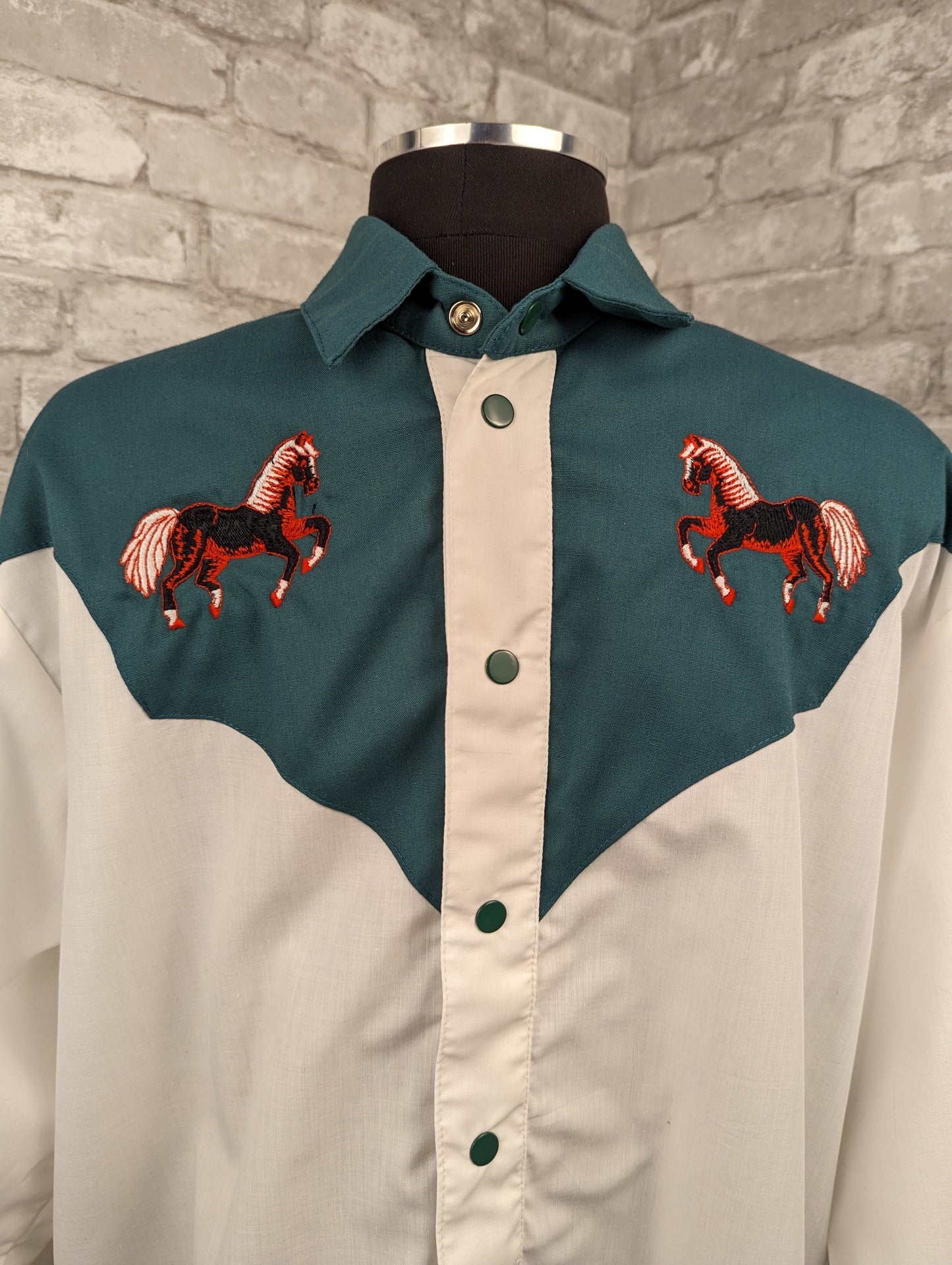 Vintage embroidered stallion western shirt