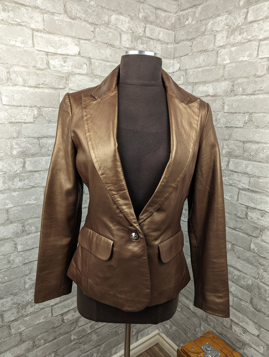 Vintage ladies brown leather jacket