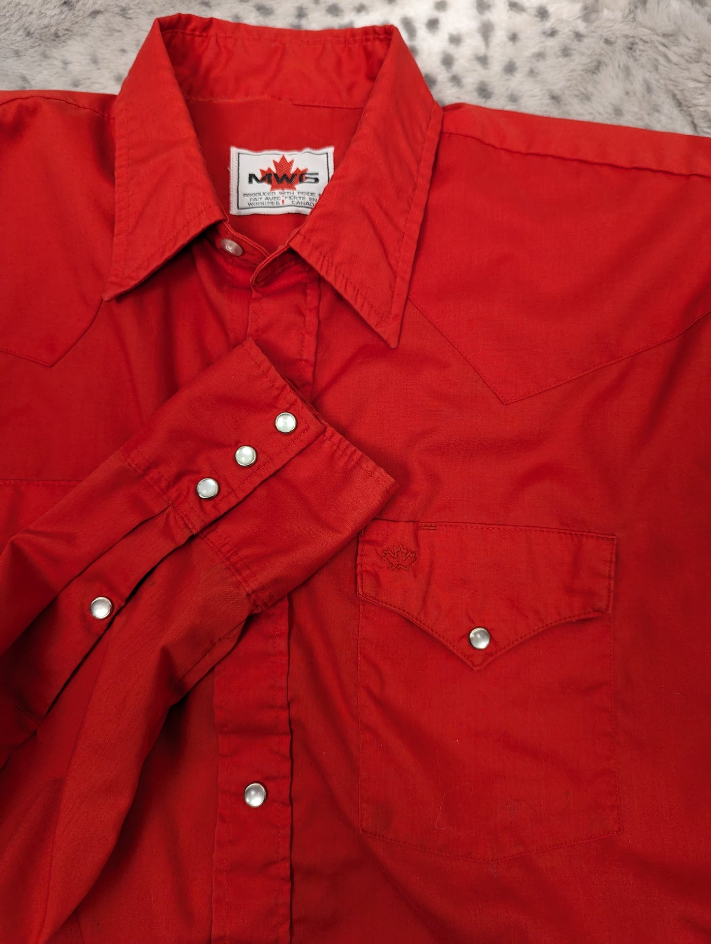 MWG long sleeve red western shirt