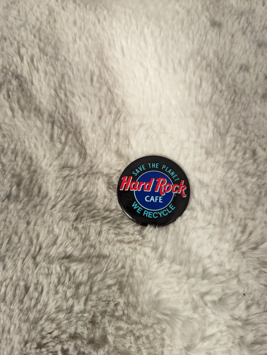 Hard Rock Cafe - Save The Planet - We Recycle Vintage button