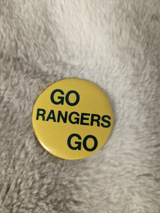 Go Rangers Go Vintage button