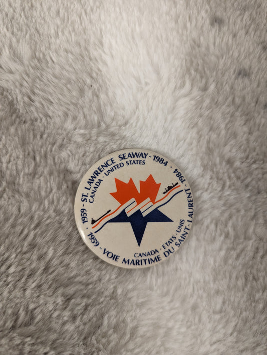 St.Lawrence Seaway, Canada-United States 1984 Vintage button