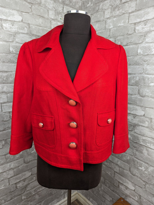 Vintage Nygard 3/4 sleeve red boxy jacket