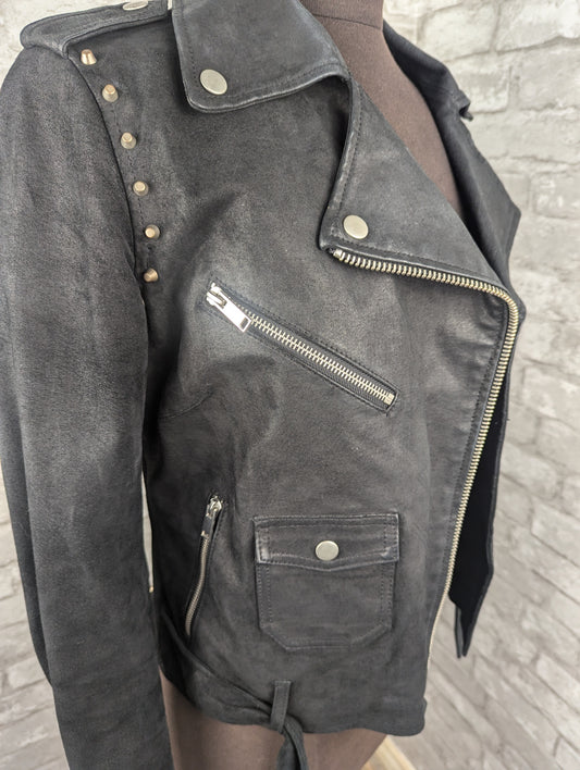 Vintage punk suede leather perfecto jacket