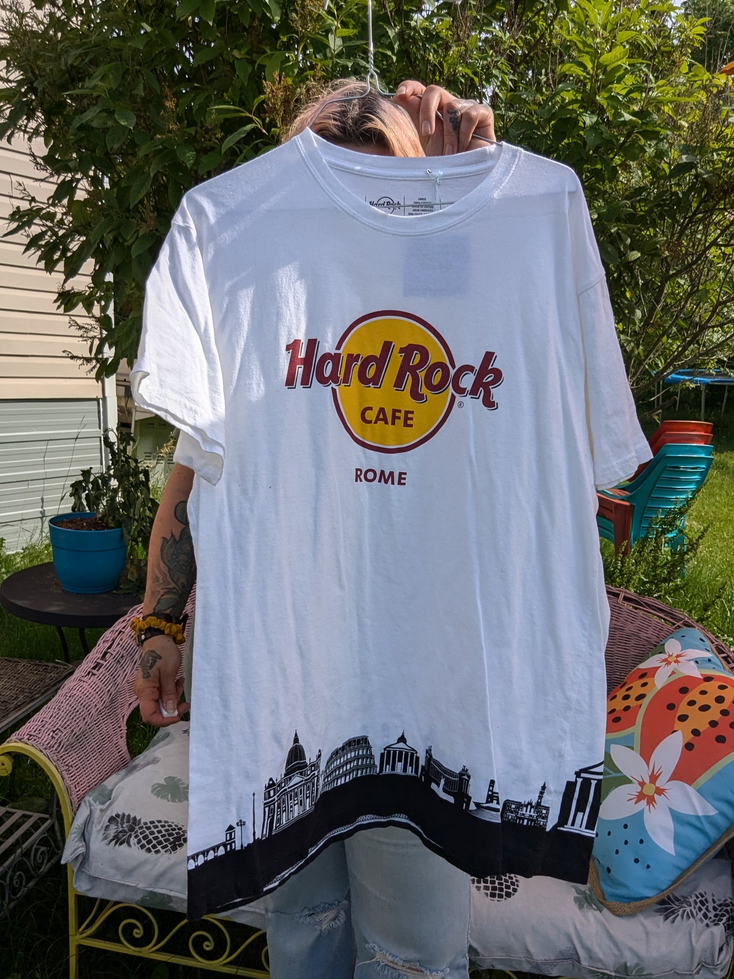 Rome Hard Rock Cafe Rome landmark white tshirt