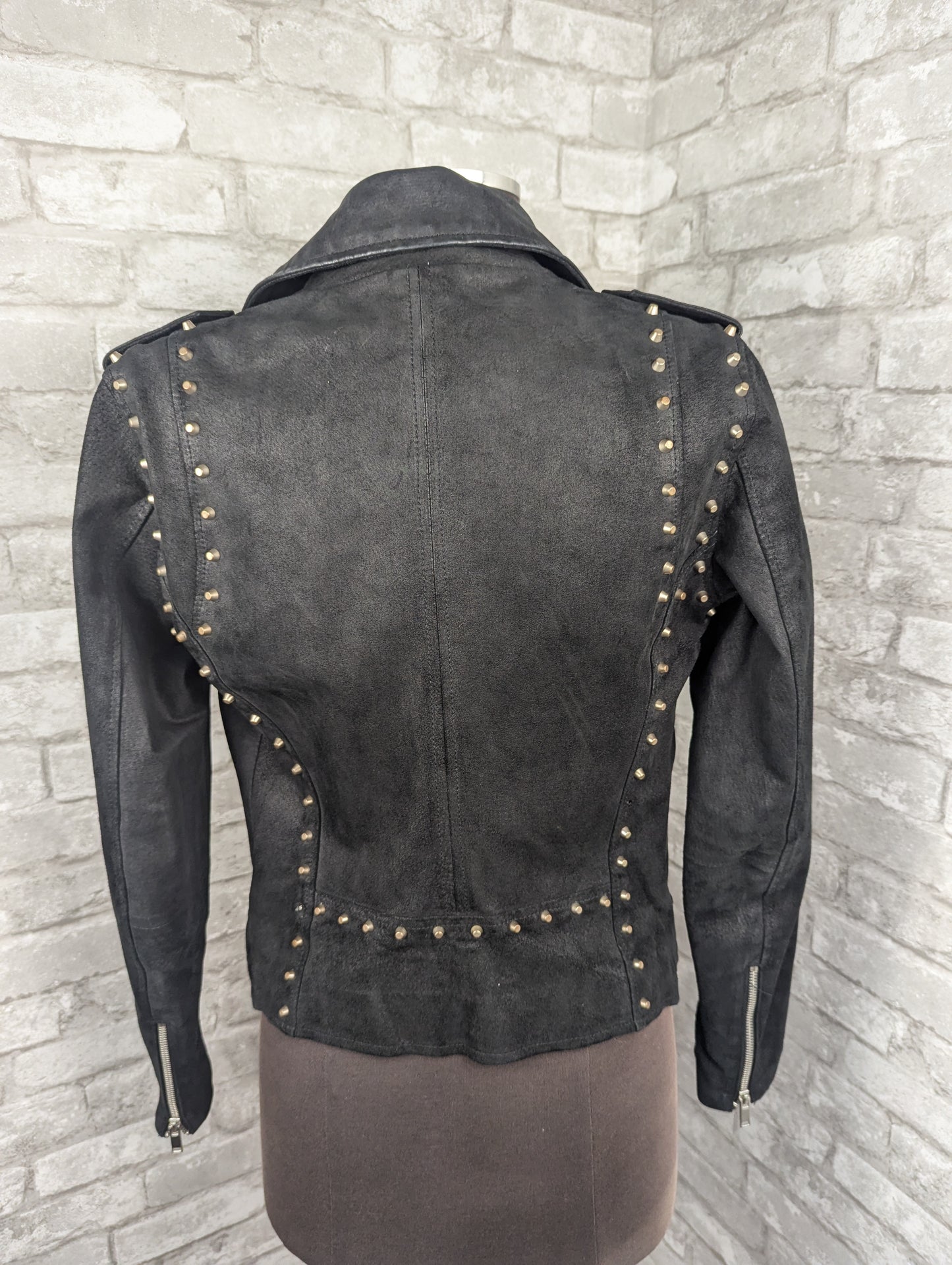 Vintage punk suede leather perfecto jacket