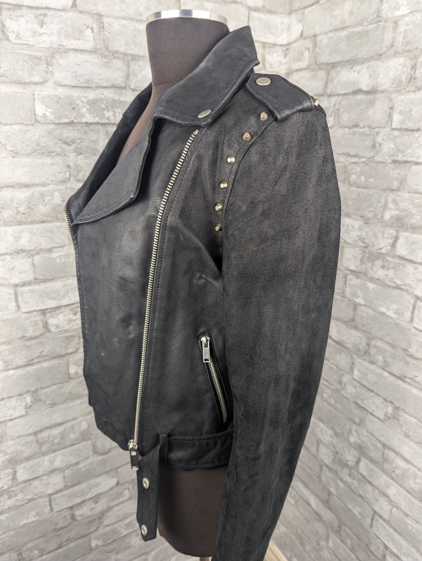 Vintage punk suede leather perfecto jacket