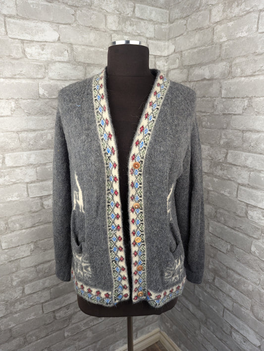 Vintage 90s Peruvian alpaca wool cardigan