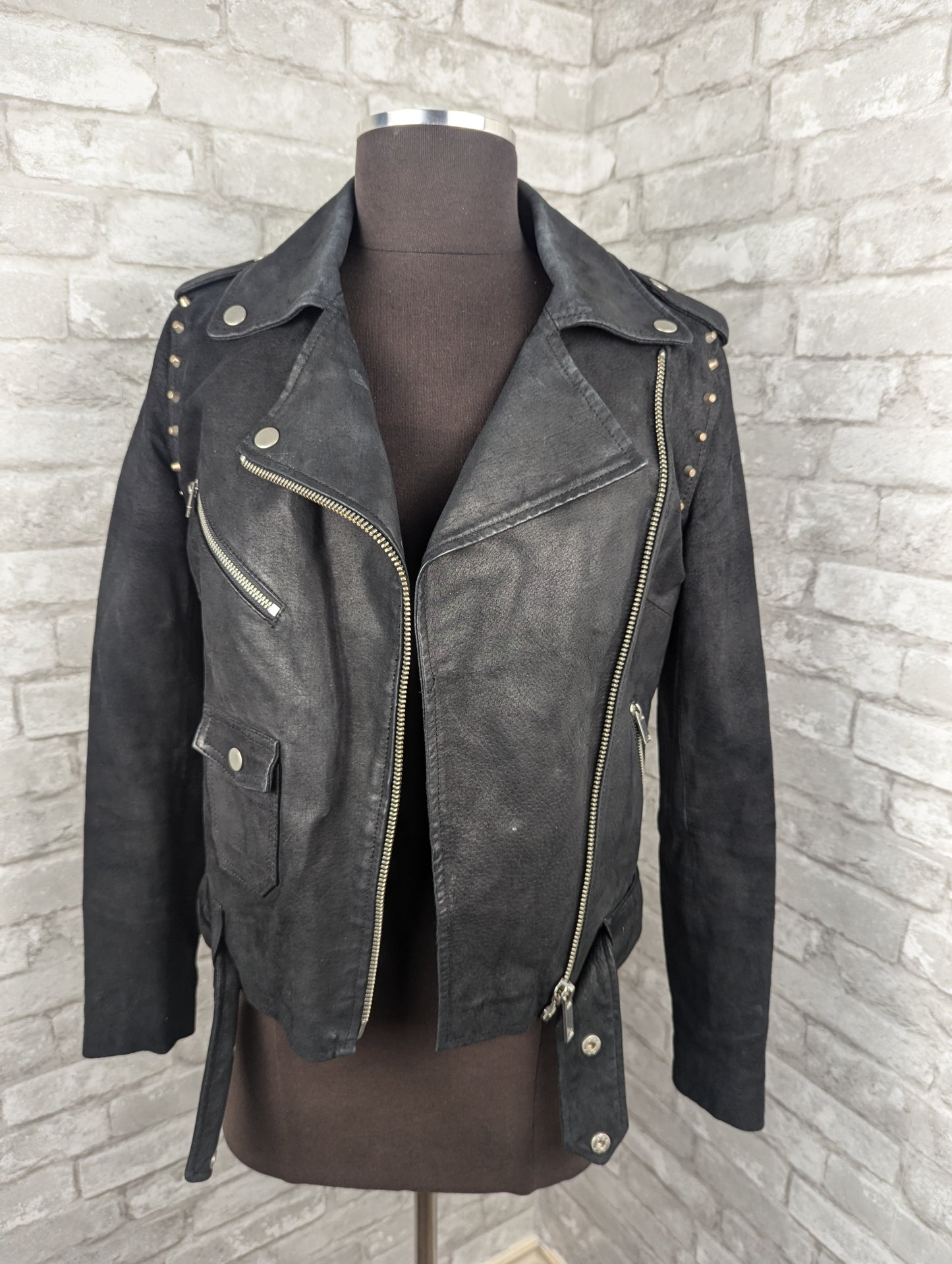 Vintage punk suede leather perfecto jacket