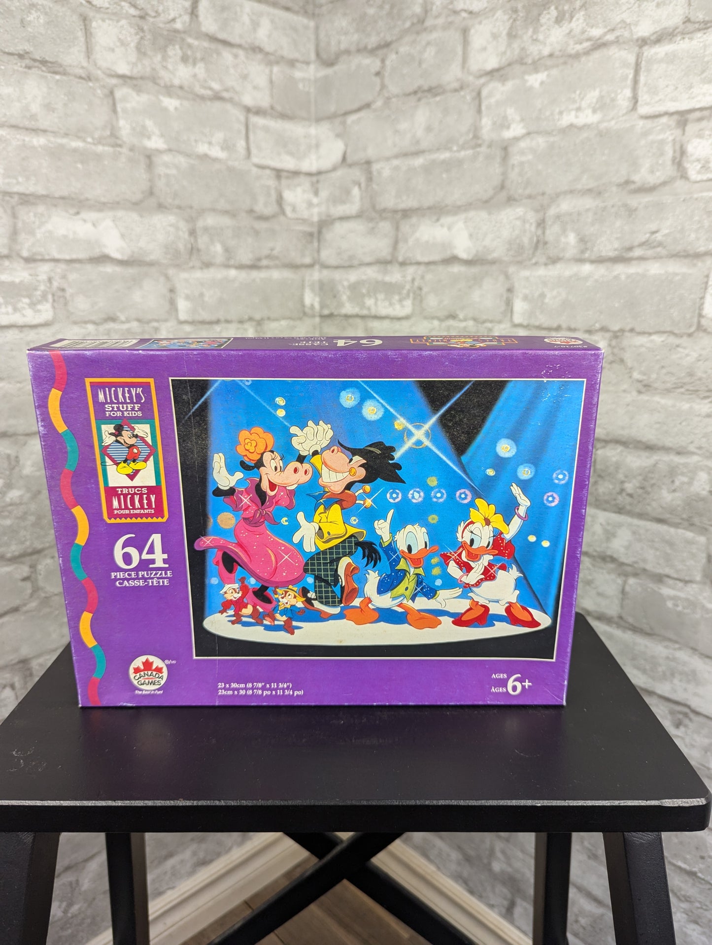 Vintage 90s Disney puzzle Disco dancing Goofy, Claribel, Donald Duck and Daisy