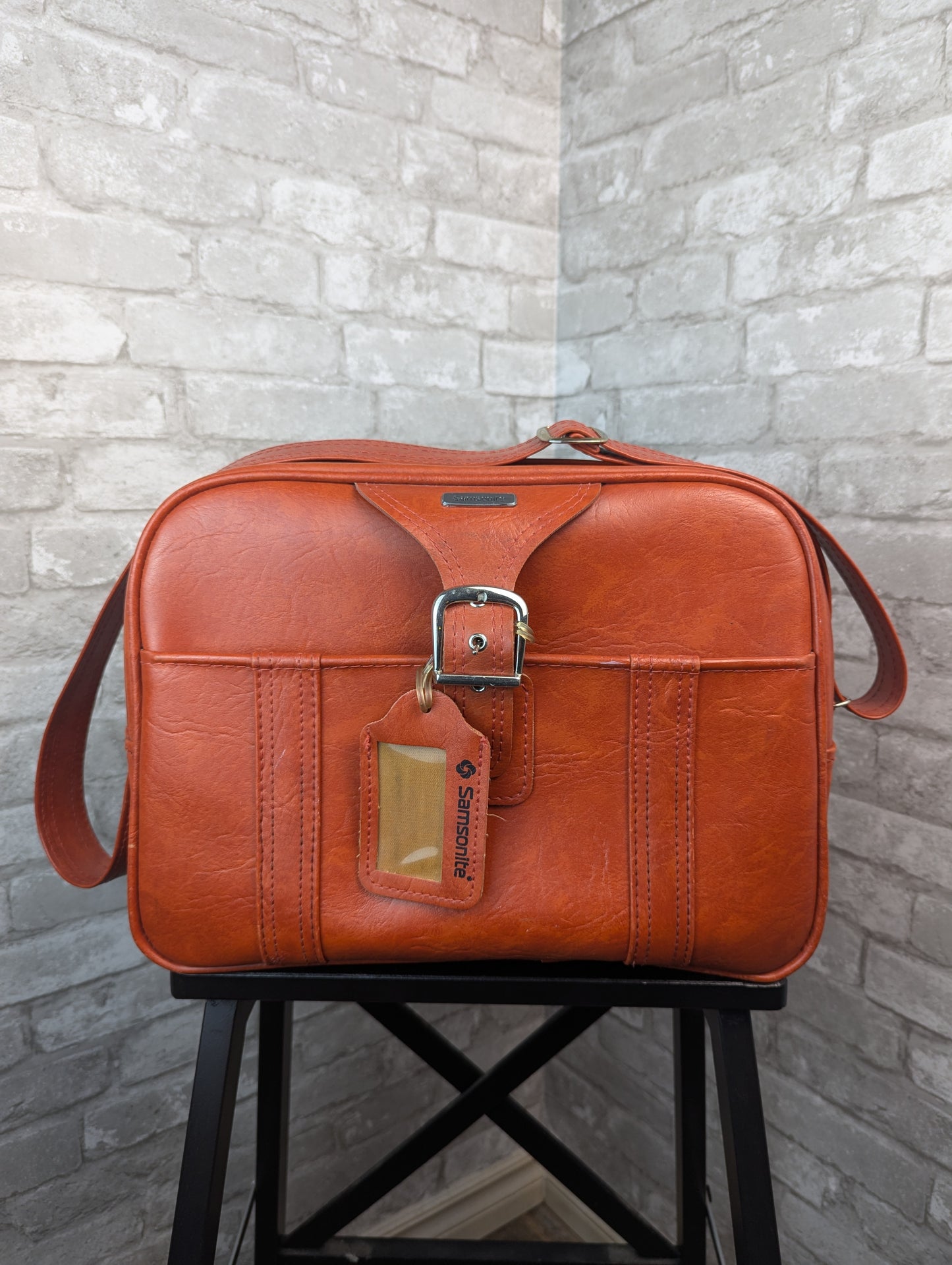 Vintage Samsonite Caribbean burnt orange carry-on weekender overnight bag